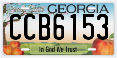 GA license plate CCB6153