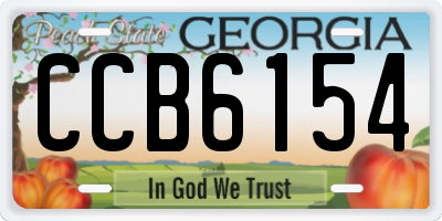 GA license plate CCB6154