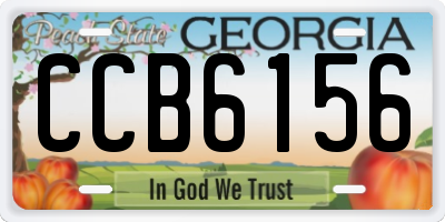 GA license plate CCB6156