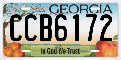 GA license plate CCB6172