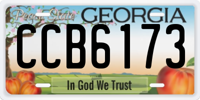 GA license plate CCB6173