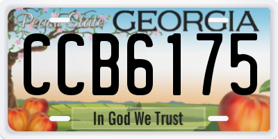 GA license plate CCB6175