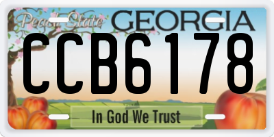 GA license plate CCB6178