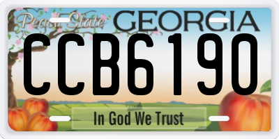 GA license plate CCB6190