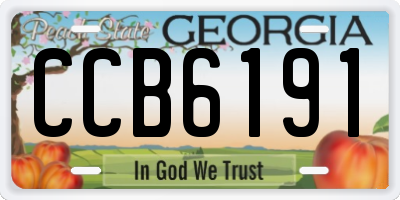 GA license plate CCB6191