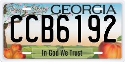 GA license plate CCB6192