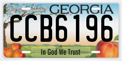 GA license plate CCB6196