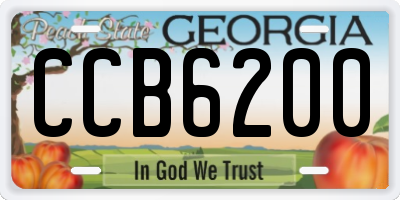 GA license plate CCB6200