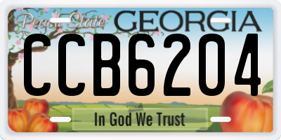 GA license plate CCB6204