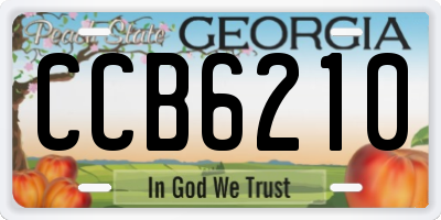 GA license plate CCB6210