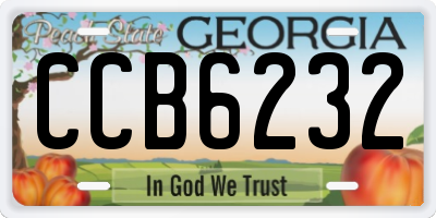 GA license plate CCB6232