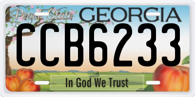 GA license plate CCB6233