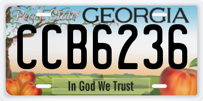 GA license plate CCB6236