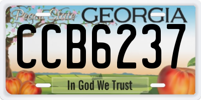 GA license plate CCB6237