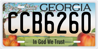 GA license plate CCB6260