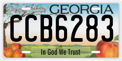 GA license plate CCB6283
