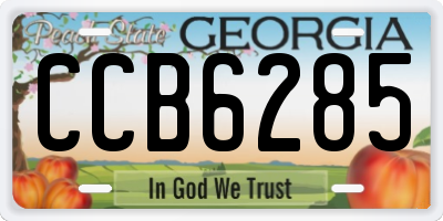 GA license plate CCB6285