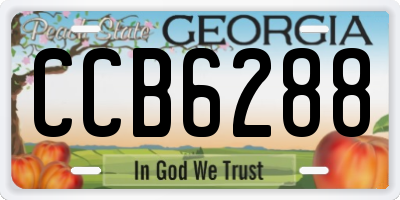 GA license plate CCB6288