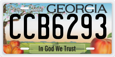 GA license plate CCB6293