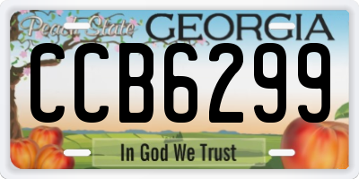GA license plate CCB6299