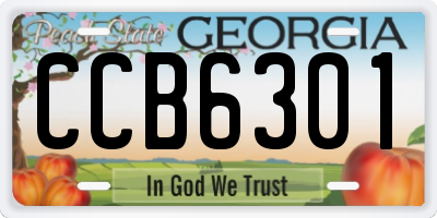 GA license plate CCB6301