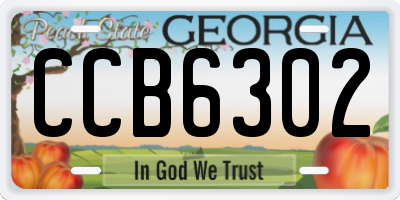 GA license plate CCB6302