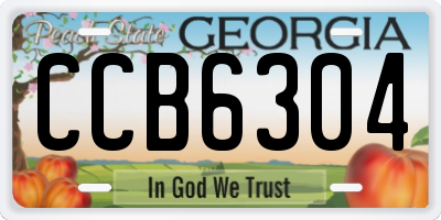 GA license plate CCB6304