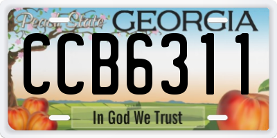 GA license plate CCB6311