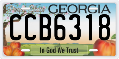GA license plate CCB6318