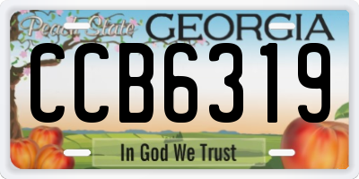 GA license plate CCB6319