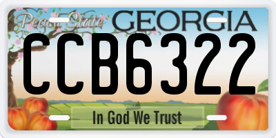 GA license plate CCB6322