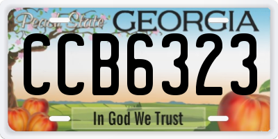 GA license plate CCB6323