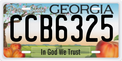 GA license plate CCB6325