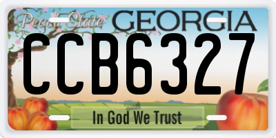 GA license plate CCB6327
