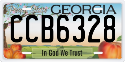 GA license plate CCB6328