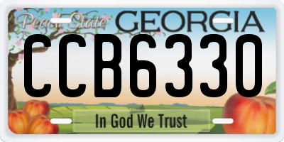 GA license plate CCB6330