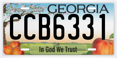 GA license plate CCB6331