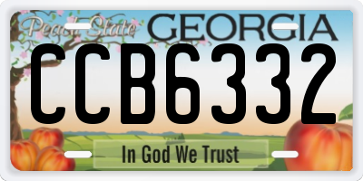 GA license plate CCB6332