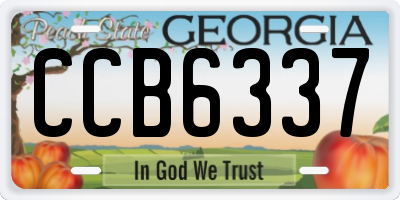 GA license plate CCB6337