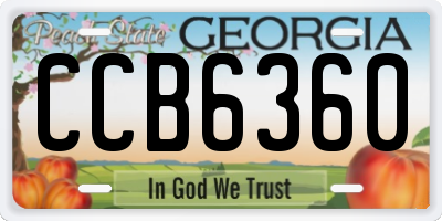 GA license plate CCB6360