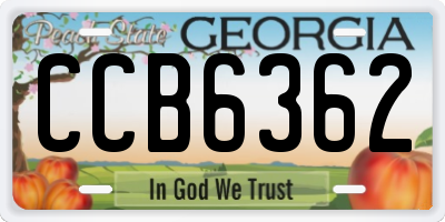 GA license plate CCB6362