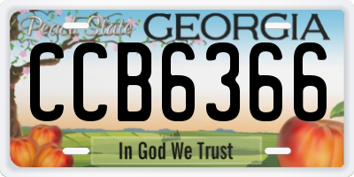 GA license plate CCB6366