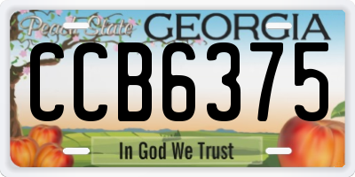 GA license plate CCB6375