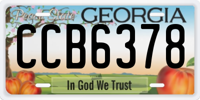 GA license plate CCB6378