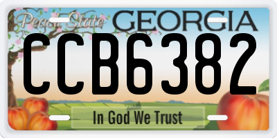 GA license plate CCB6382