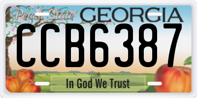 GA license plate CCB6387