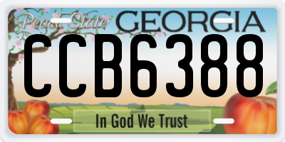 GA license plate CCB6388