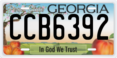 GA license plate CCB6392