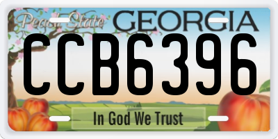 GA license plate CCB6396