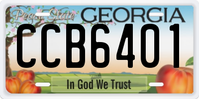 GA license plate CCB6401